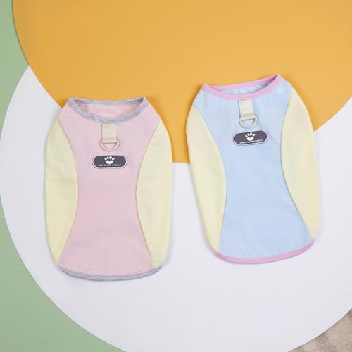パステルメッシュタンクトップ リードフック付 ハーネス ラブドギー 犬服 小型犬 中型犬用(2kg?15kgまで対応) (ブルー, S)