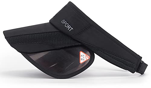 Sun Visor Hat For Women And Men - Retractable Brim Sport Hat, Summer Golf Tennis Running Beach Hat With Ponytail Hole Black #TOP2