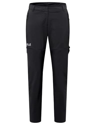Jack Wolfskin Damen Hikeout Zip Off Pants Wanderhose, Schwarz, 46 EU