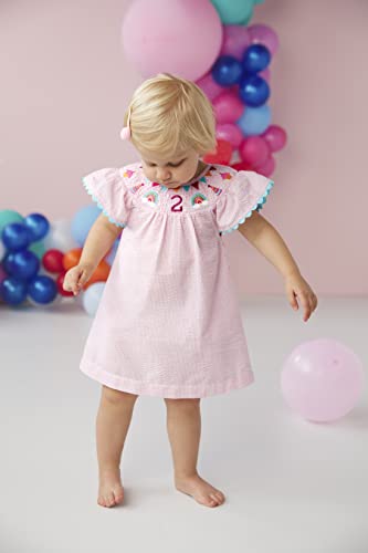 Mud Pie Girls Smocked Birthday Dress, Pink, 24 Months/2 Toddler #TOP1