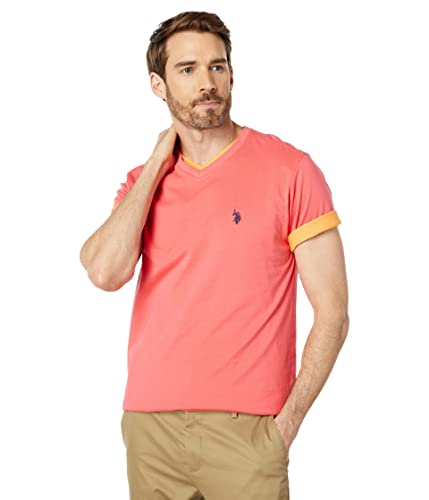 Image of U.S. POLO ASSN. V-Neck Tee Calypso Coral SM
