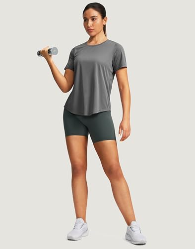 Image of Women's Short Sleeve Workout Shirts UPF 50+ Sun Protection T-Shirts Quick Dry Breathable Gym Running Hiking Tops for Women
