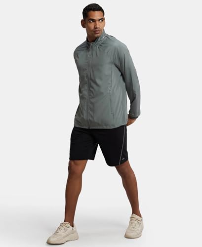 Image of Jockey MV40 Men Microfiber Water Resistant Convertible Active Wear Hoodie Jacket