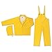 MCR Safety 6003X3 Commodore PVC/Non-Woven Polyester/Nylon 3-Piece Rain Suit with Detachable Hood and Reinforced Crotch, Yellow, 3X-Large
