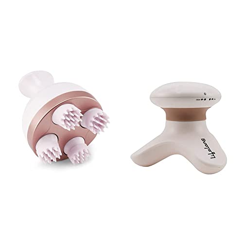 Lifelong LLM225 Rechargeable Head, Scalp and Full Body Pain Relief Massager & Lifelong LLM09 Mini Head and Body Massager, Portable Compact Full Body Vibration Electric Massager (1 Year Warranty,Brown)