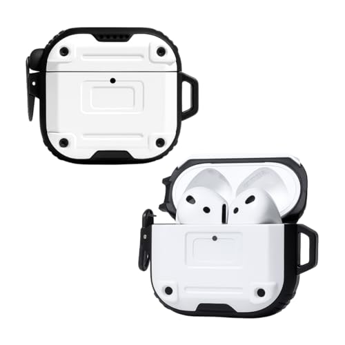 Capa Resistente Armour Nerdcase, Compatível com AirPods 4, Branca e Preta