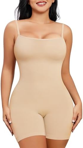 Nebility Shapewear Waist Trainer Bodysuits Women Clothing Tummy Control Seamless Full Body Shaper Square Neck Jumpsuits Top