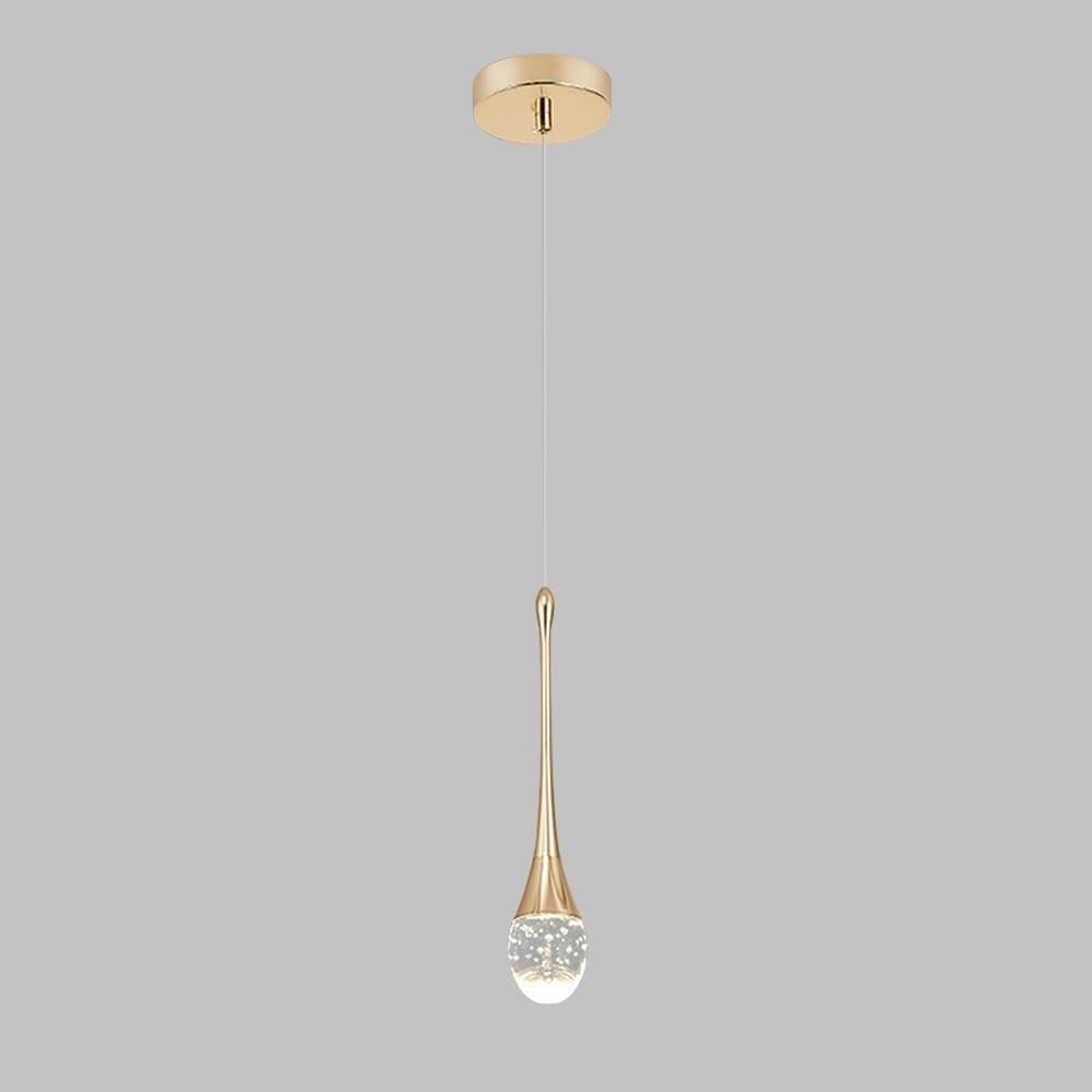 Vfdaswqq A Lamp, Gold Modern Pendant Crystal Chandeliers Height Djustable Dinning(,1 Head)