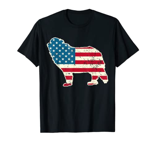 Great Pyrenees 4th of July Men Women USA American Flag Dog T-Shirt