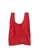 BAGGU Standard Reusable Shopping Bag, Ripstop Nylon Grocery Tote or Lunch Bag, Red (2020)