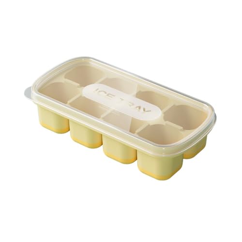 Molde para hielo silicona con tapa amarillo miniatura 1
