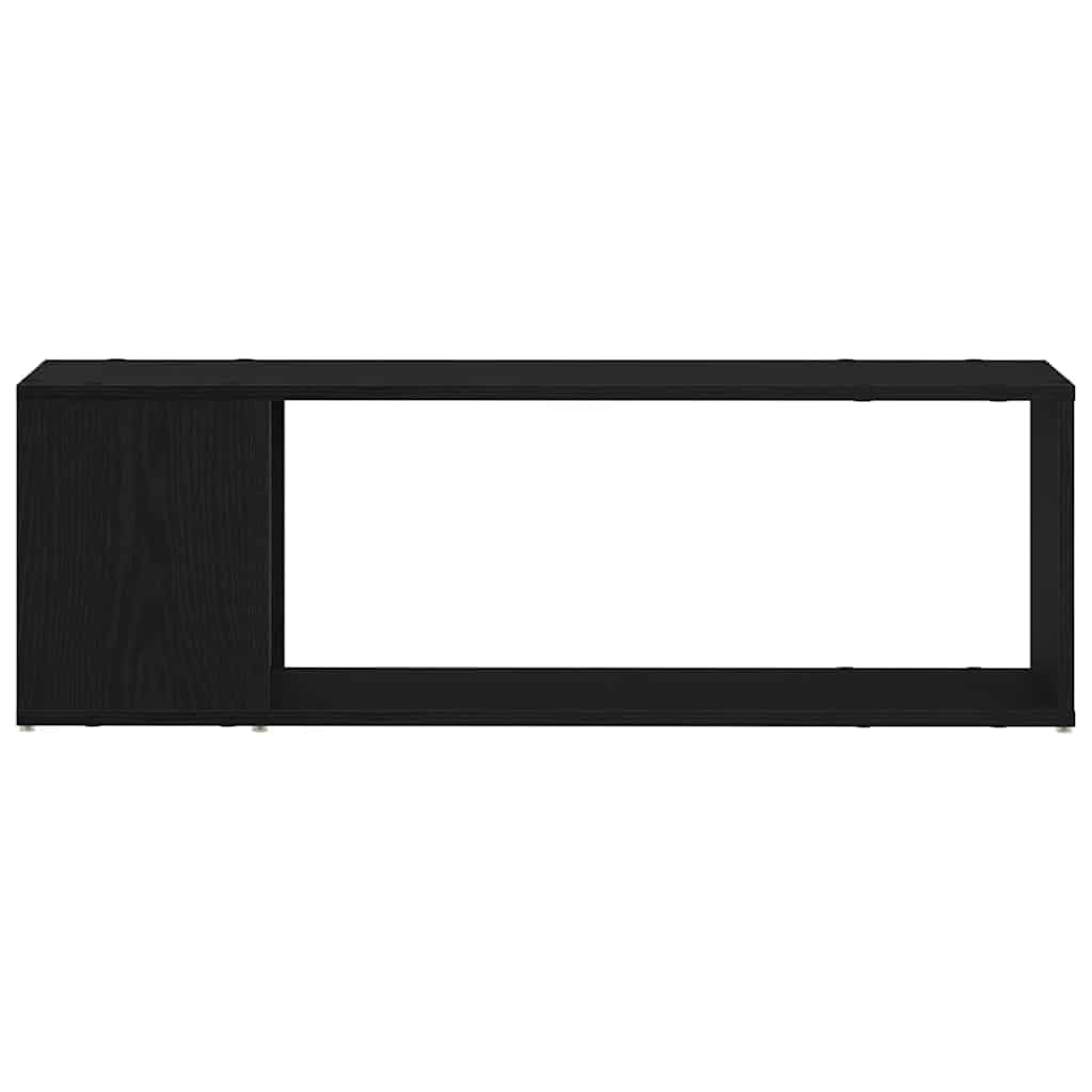 Zestaw szafek TV czarny 100 x 24 x 63 cm, materiał drewnopochodny, montaż ścienny, nowoczesny design, regał do salonu zajmujący mało miejsca