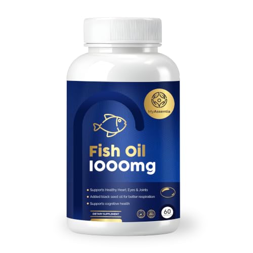 Image of Omega-3 Fish Oil 1000mg with EPA 180mg and DHA 120mg, Salmon Fish Oil Supplement for Heart Brain and Joint Health, High Purity Softgel Capsules for Daily Wellness Support, 60 Oval Capsules Pack of 1