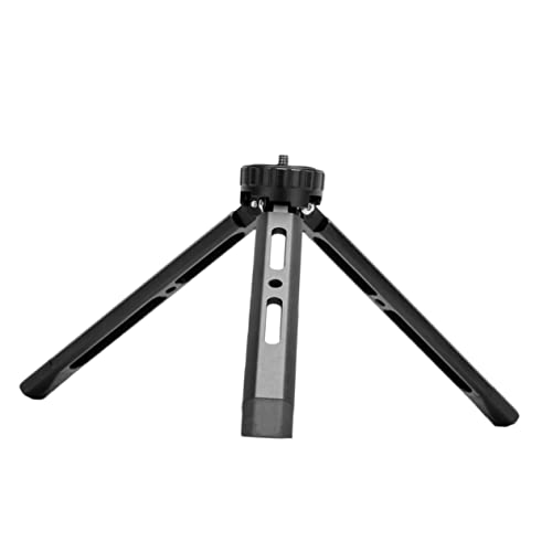 KALLORY Mini Adjustable Aluminum Alloy Tabletop Tripod for Camera and Phone Level Foldable Tripod with Mounting Screw for DSLR Mirrorless Cameras Black