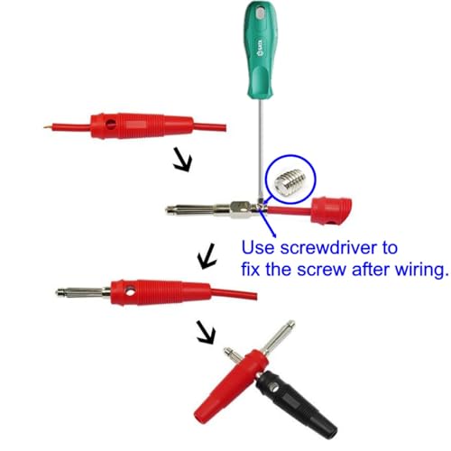 JZK 10 Pcs Black Red Banana Plug Jack 4mm - Image 4