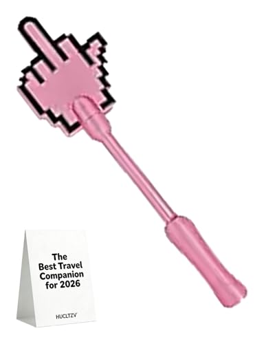 3D Printed Funny Middle Finger Card Holder Wand Tap to Pay Credit Card Contactless Payment Novelty Gifts Holders Wands with Pixel Design Fits Standard Bank Cards Secure Locking Gag Gift(Pink*1)
