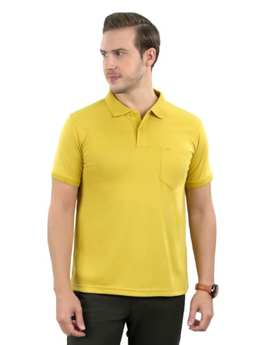 Image of Monte Carlo Mens Regular Fit Half Sleeve Solid Polo Neck T-Shirt (Pack of 1)
