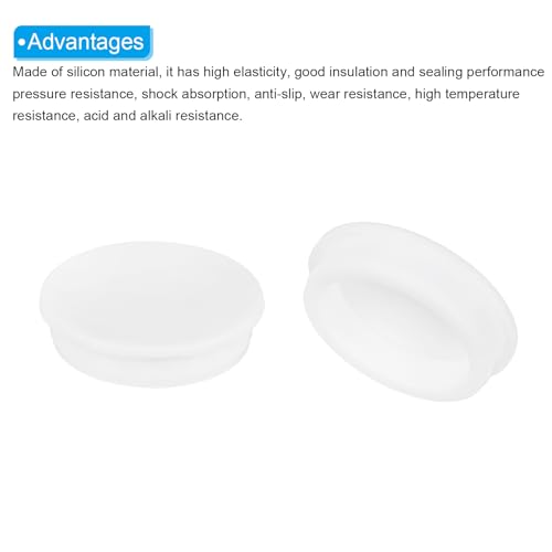 Image of MECCANIXITY 4Pcs T-Shaped Silicone Plugs 61.3mm 2-1 /2 Inch Dia Snap in Plug Hole Seal Cover Round Rubber Stopper for Kitchen Rubber Bulkheads Waterproof Sealing Plugs White