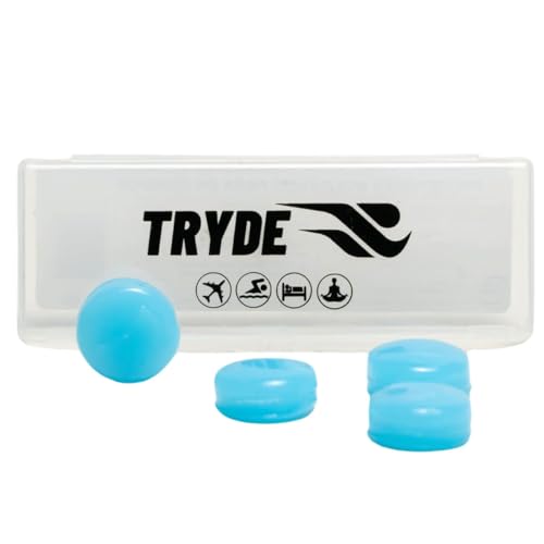 TRYDE Protetor Auricular Silicone Tampão Azul Dormir Nadar