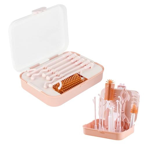 Egouttoir Biberons,Egouttoir Biberon Bebe Ensemble 7 en 1,Seche Biberon Bebe avec Brosse à Bouteille,Brosse à Paille,Porte Support de Séchage Bouteille pour Le Nettoyage
