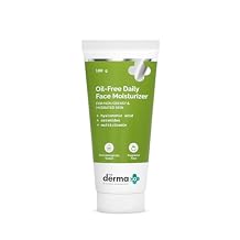 The Derma Co Oil-Free Daily Face Moisturizer | with Hyaluronic Acid & Ceramides | Gives Non-Greasy & Hydrated Skin & Helps Strengthens Skin Barrier | 3.53 Oz/100g