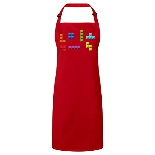 Tablier de cuisine jeux video retro rouge 1980 cadeau geek parfait