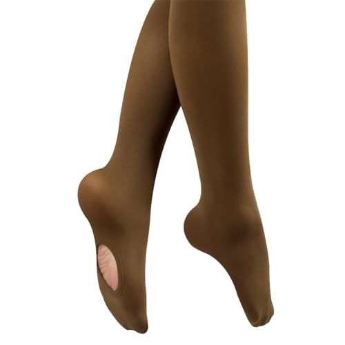 Image of DANCEYOU Girls Ballet Tights Women Dance Stockings Skin Tone Convertible