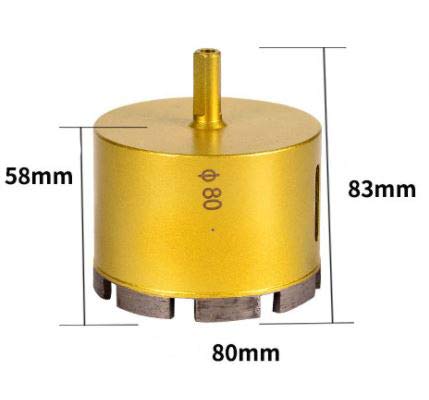 Yaowanguan Diamond Drill Bit Hole Saw Tools for Glass/Tile/Ceramic/Marble/Porcelain/Concrete/Granite Cutting Opening -80mm Diamond Coating Drill Bit - Image 3