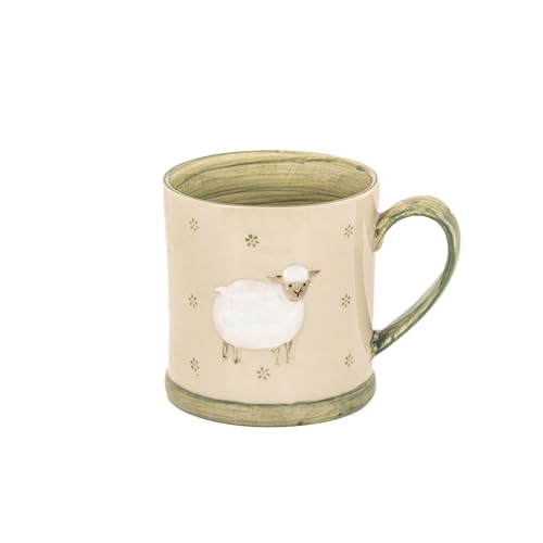 Sass & Belle Sheep Motif Mug - Cute Ceramic Coffee and Tea Mug – Novelty Gift Idea for Her or Him – Rustic Hand-Glazed Style – Perfect Kitchen Accessory or Office Desk Cup