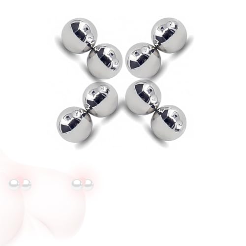 Lot de 8 boules magnétiques en acier à ventouse en métal argenté