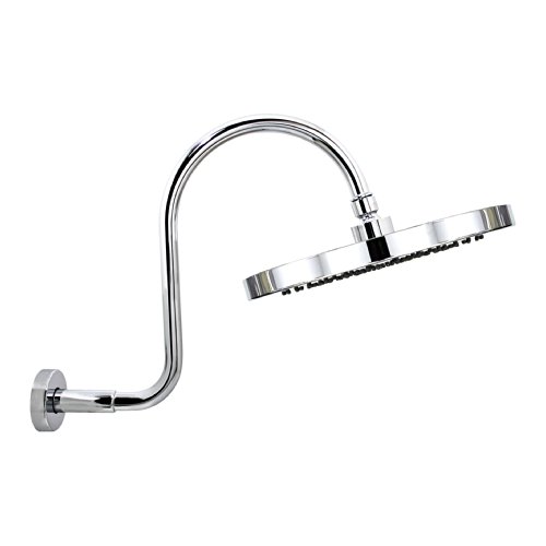 Modona 10” Rain Shower Head And “S” Long Shower Arm With Flange – Polished Chrome - 5 Year Warrantee #TOP1