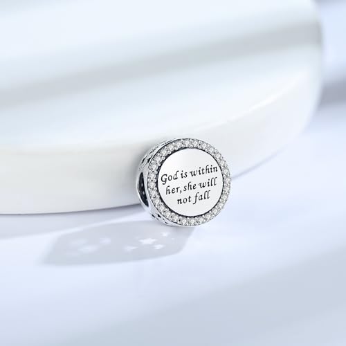 925 Sterling Silver Charms Fit Pandora Charms Bracelet God Has You In His Arms I Have You In My Heart Fit Wife Mother's Day Christmas Birthday Gift3