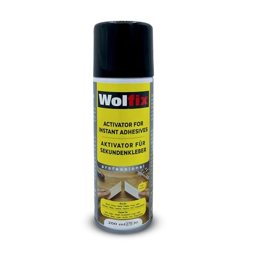 Wolfix Attivatore per colla istantanea 200 ml spray super adesivo attivatore spray cianoacrilato – La formula turbo per un'adesione immediata e risultati duraturi