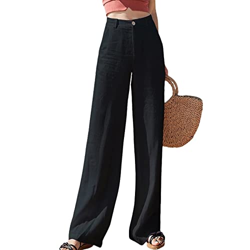 Pantalon en lin de qualité supérieure fluide et léger pour femme