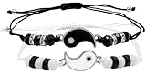 ZEVONDA 2 Matching Yin Yang Bracelets - Adjustable Matching Rope Bracelets for Couples Best Friends Boyfriends and Girlfriends Valentine's Day Gifts
