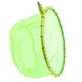 Toyvian 取り外し可能な 釣り用ディップネット 蛍光グリーン 30cm径 チタン合金製 耐久ヘッドリング ネジジョイント設計 ランディングネット