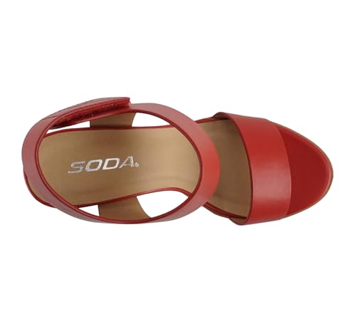 Image of Soda Wait-A ~ Women Open Round Toe Chunky Heel Ankle Strap High Heel Dress Sandals