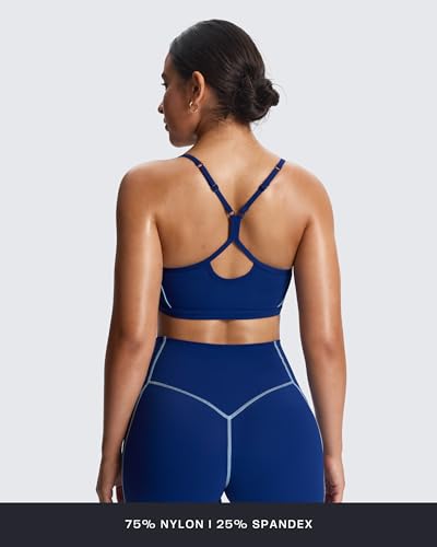 Image of Aoxjox Lexi Lined Sports Bra | color blocking, adjustable straps, women's workout fitness training gym yoga crop tank, moisture-wicking
