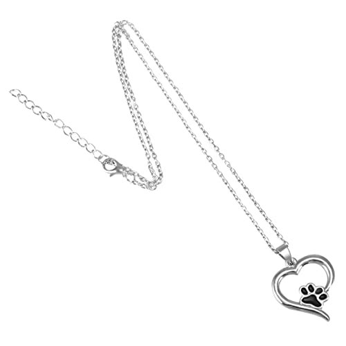 CIYODO Heart Shaped Pendant Necklace for Pets Stylish Dog and Cat Jewelry Adorable Pet Paw Necklace Dog Moms and Cat Dads Durable and Eye Catching Design