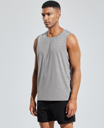 Image of MIER Men's Sleeveless Tank Top Dry Fit Workout Muscle Tee Shirt for Running Athletic Gym Sports Training, Moisture Wicking
