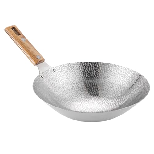 Wok de acero inoxidable BESTOYARD con mango de madera miniatura 1