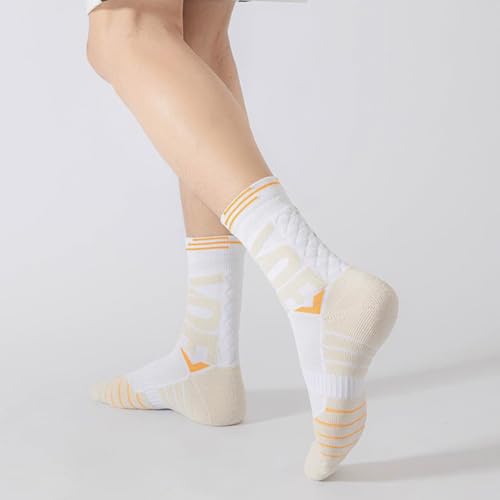 Socks for Fitness, Casual Outing and Sports, Comfortable, Machine Washable, High Resilience, Soft, Abrasion-Resistant, Comfortable, Pilling-Resistant - 1 Pack, White