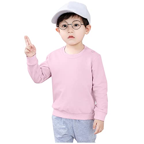 Boys Girls Pullover Sweatshirt Solid Basic Loose Cotton Tops Lightweight Soft Crewneck Athletic Tops Tees for Kids3