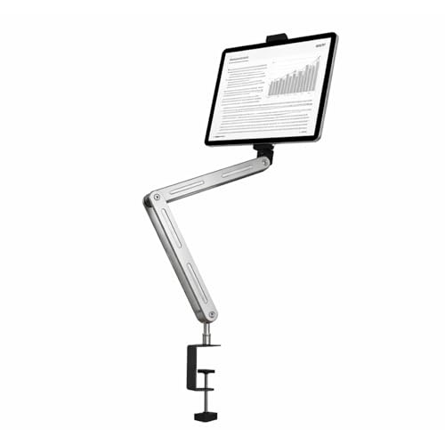 Image of Overhead Video Mobile Stand, New Extra Long Arm, 1 /4 inch Head 2 Way Base clamp, and Bracket for Mobile Phone, for, Overhead Video, Desktop,Bedroom, Office, Black (Premium Overhead Stand)
