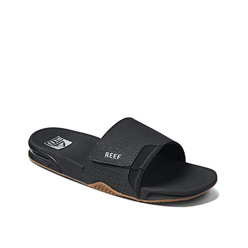 REEF Fanning Slide Men's Bottle Opener Sandal, Arch Support, Durable Outsole, Water Friendly2
