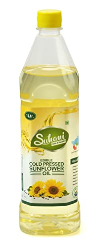 Image of Eywa Seeds & Exports Pvt Ltd Organic Sunflower Oil (1 Liter) Cold Pressed /Wood Pressed Oil|Surajmukhi /Sunflower Kachi Ghani Ka Tel By (Suhani) Eywa