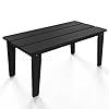 Wood Texture Outdoor Coffee Table 35 x 182 Poly Lumber Patio Coffee Table All Weather Adirondack Outdoor Table for Balcony Garden Indoor or Outdoor Black