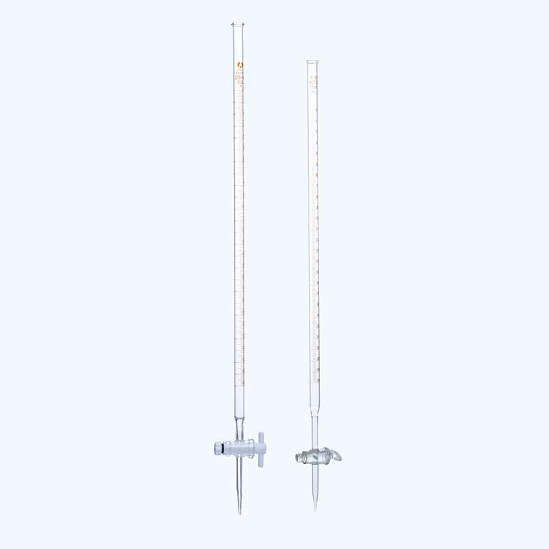 Instrumento de vidrio bureta, Bureta de vidrio borosilicato clase A con llave paso PTFE Multicolor 5-100 ml 1 pieza(Blue-white PTFE 25ml)