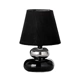 dcasa - Lámpara para mesita de Noche Moderna Plata-Negro de cerámica