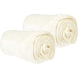 Bestgoodies Kuscheldecke im 2er Pack Wohndecke - extra weich - hochwertige Microfaser Flauschdecke, 130 x 170 cm - Champagner